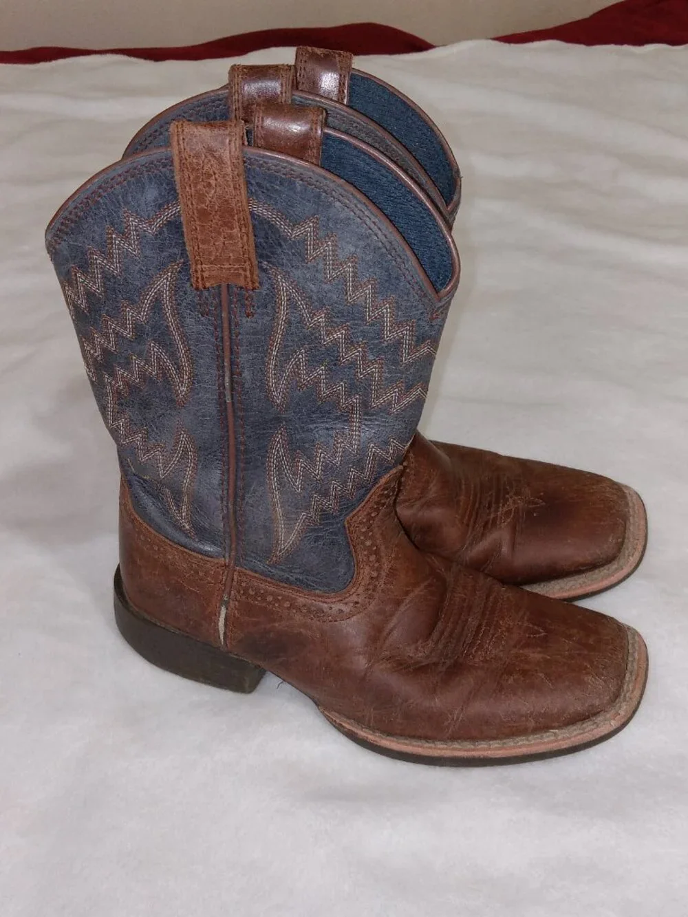 Ariat Youth Boys Tycoon Western Cowboy Boots Brown Blue 13.5 10021591